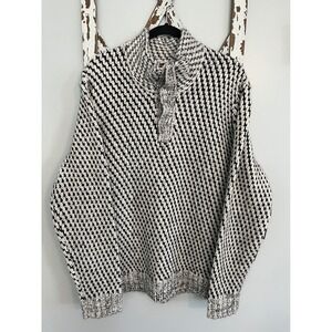 Calvin Klein Ck Womens Vtg Cable Knit 1/4 Button Mohair Wool Blend Sweater Sz Xl